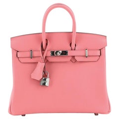 Hermes Birkin Handbag Rose Lipstick Swift With Palladium Hardware 25 