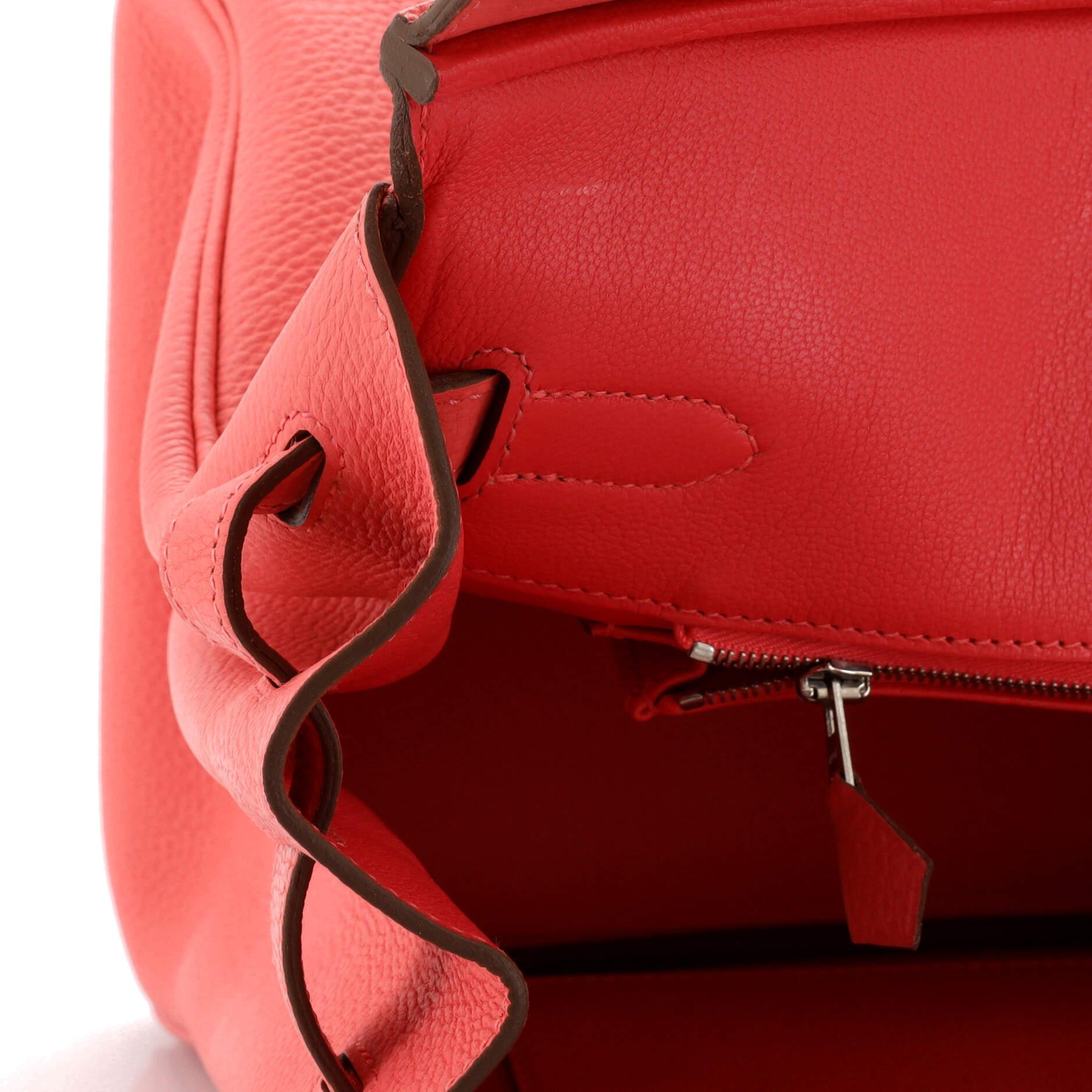 Hermes Birkin Handbag Rose Lipstick Togo with Palladium Hardware 35 For Sale 7