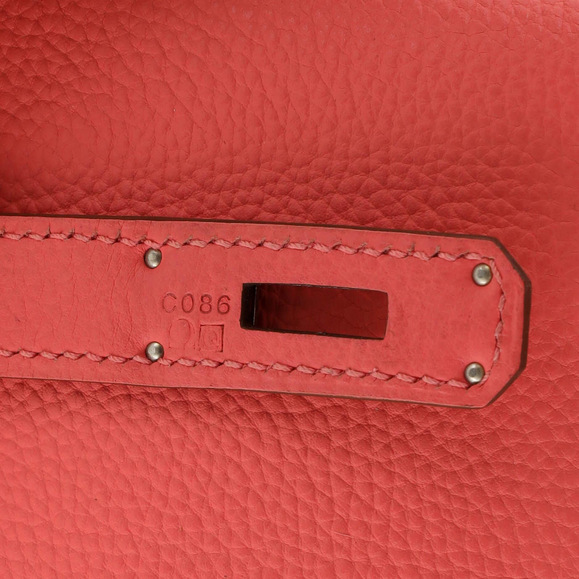 Hermes Birkin Handbag Rose Lipstick Togo with Palladium Hardware 35 For Sale 10