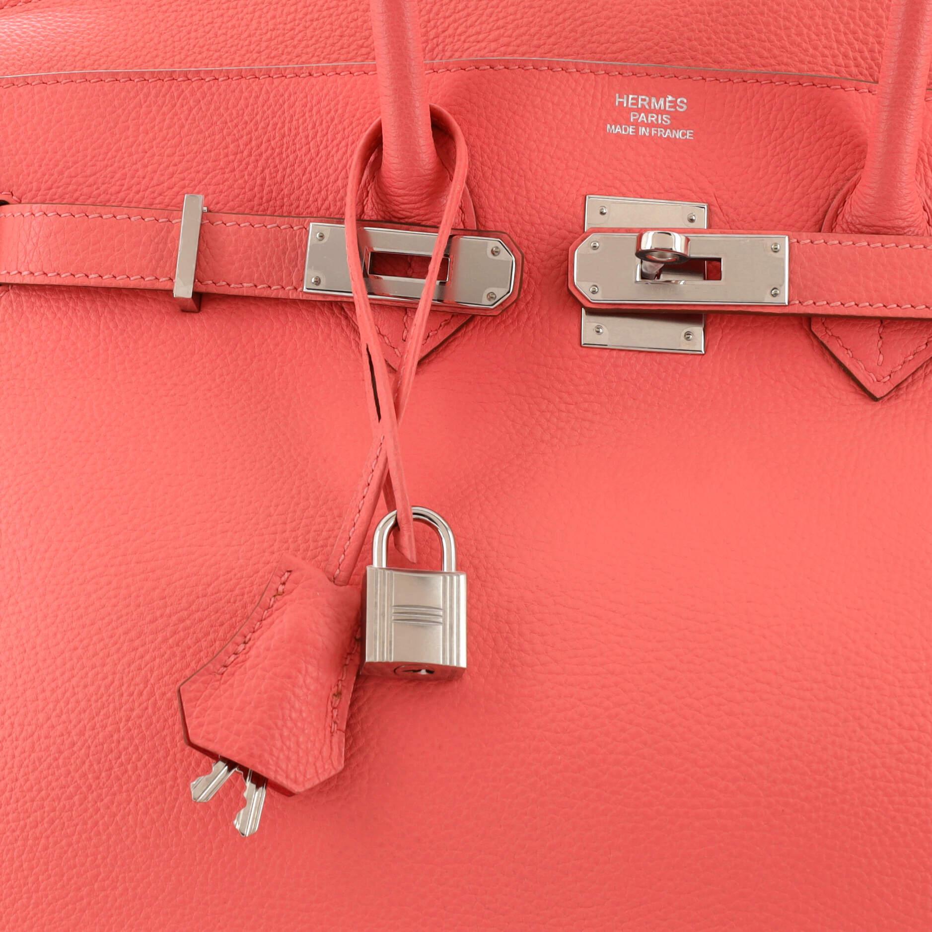 Hermes Birkin Handbag Rose Lipstick Togo with Palladium Hardware 35 For Sale 3