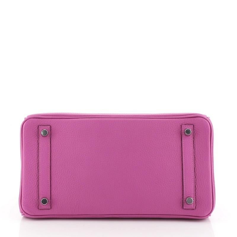 Hermes Birkin Handbag Rose Magnolia Clemence With Palladium Hardware 30 In Good Condition In NY, NY