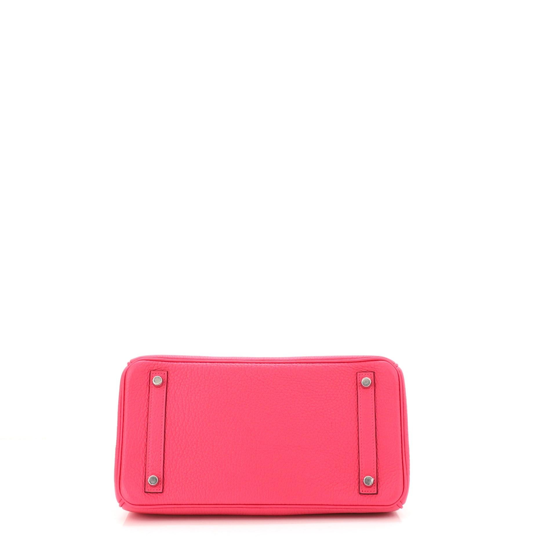 Women's or Men's Hermes Birkin Handbag Rose Magnolia Clemence with Palladium Hardware 30