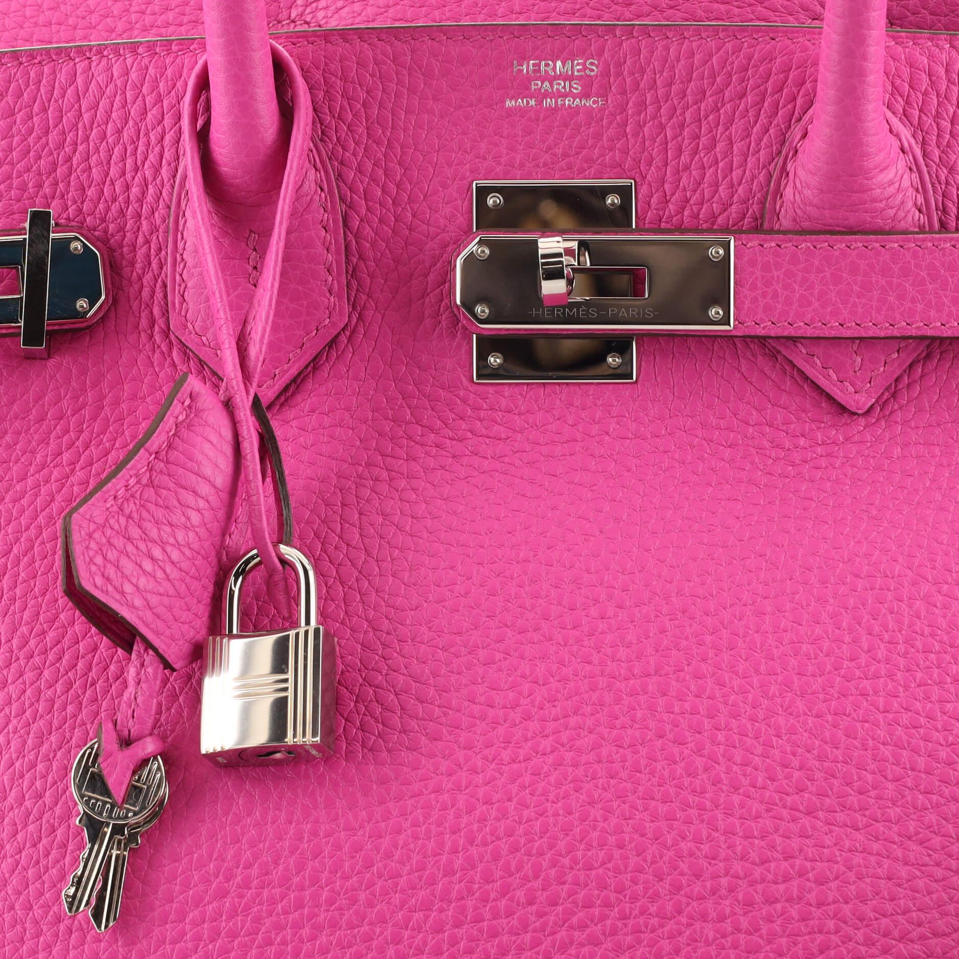 Hermes Birkin Handbag Rose Magnolia Clemence with Palladium Hardware 30 3