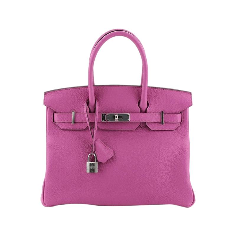 Hermes Birkin Handbag Rose Magnolia Clemence With Palladium Hardware 30