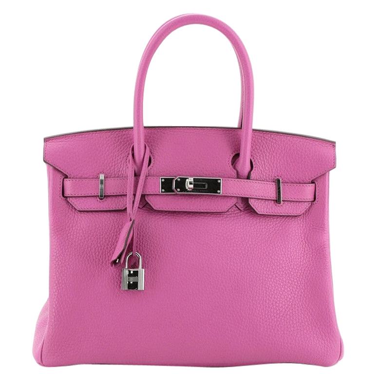 Hermes Birkin Handbag Rose Magnolia Clemence with Palladium Hardware 30