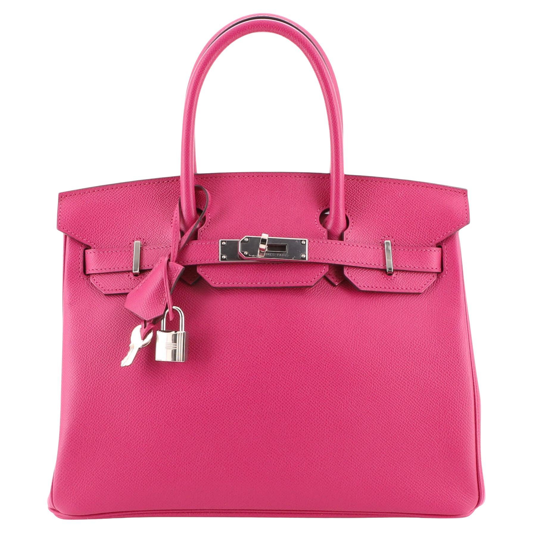 Hermes Birkin Handbag Rose Magnolia Epsom with Palladium Hardware 30