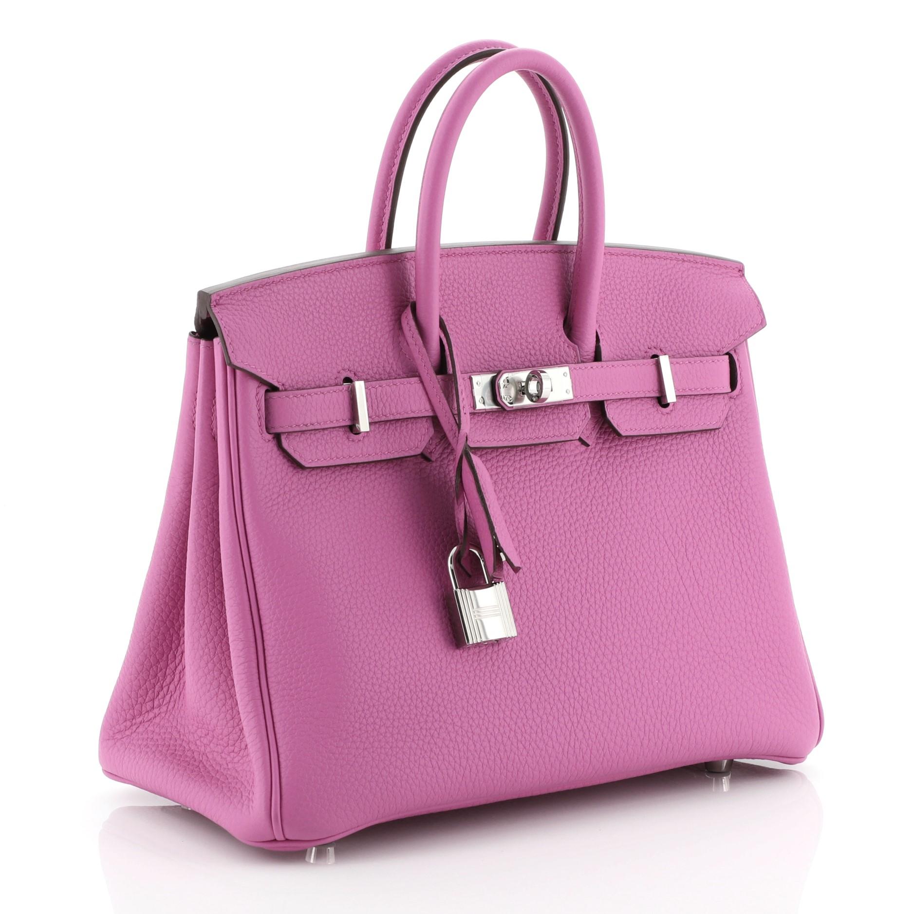 Pink Hermes Birkin Handbag Rose Magnolia Togo with Palladium Hardware 25