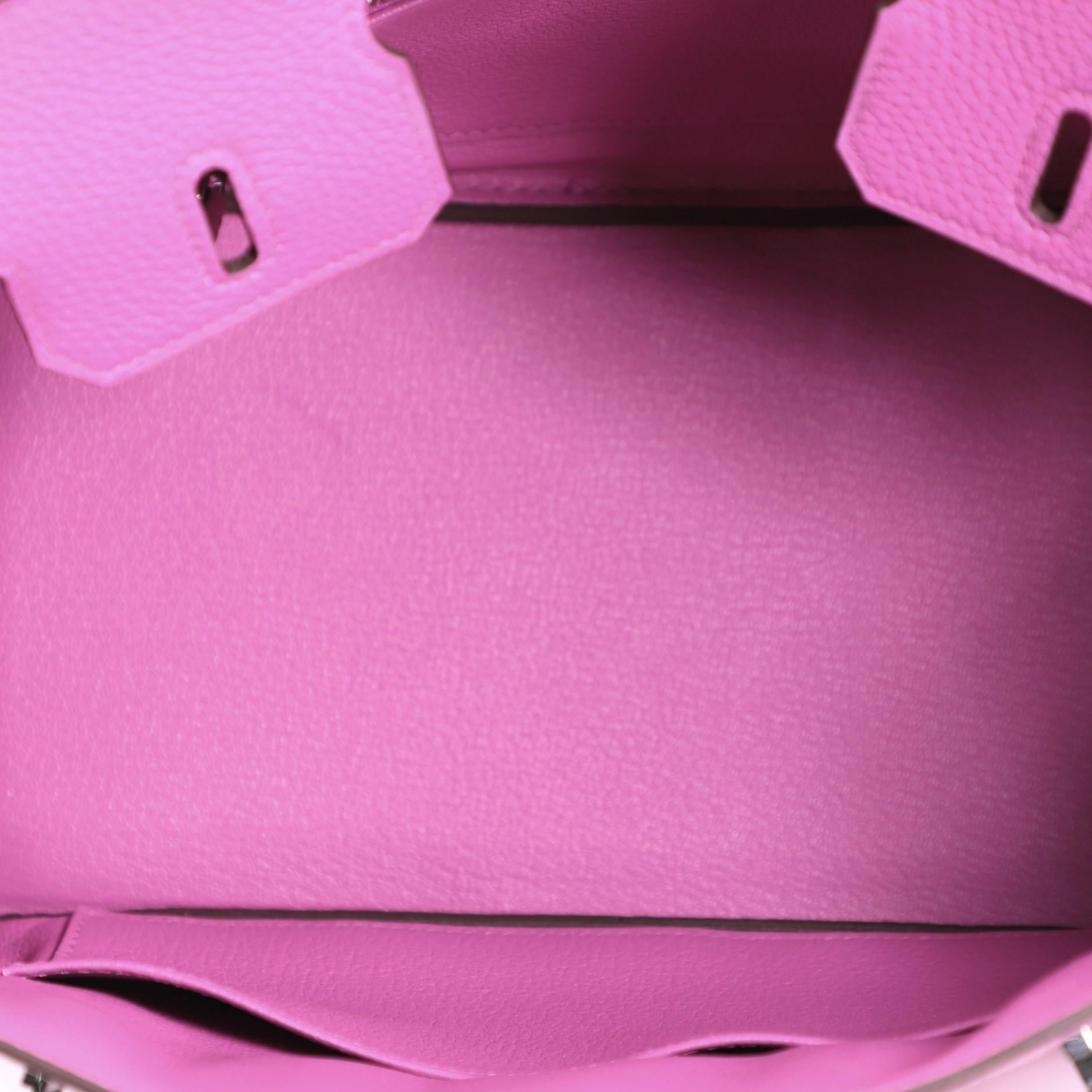 Pink Hermes Birkin Handbag Rose Magnolia Togo with Palladium Hardware 25