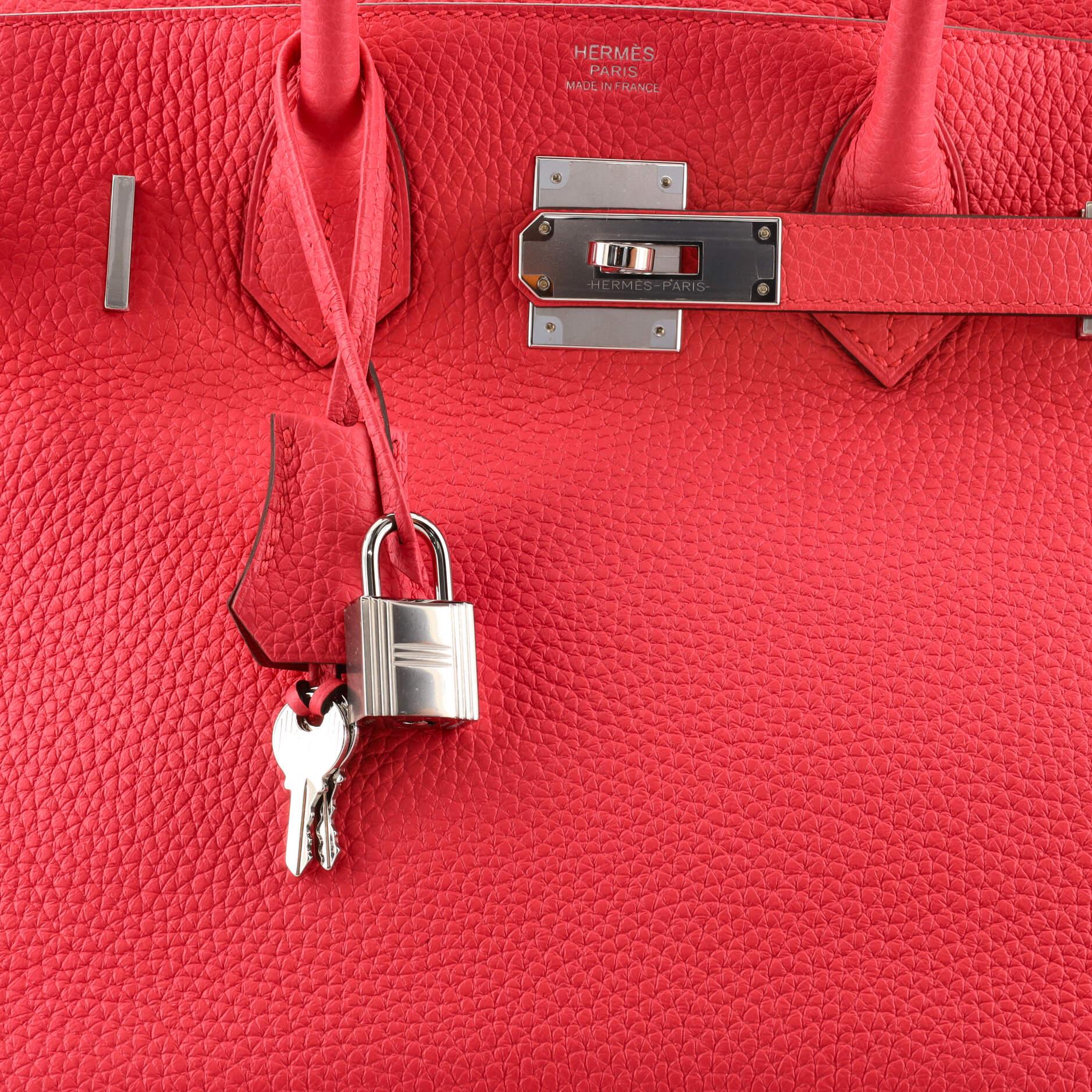 Hermes Birkin Handbag Rose Mexico Clemence with Palladium Hardware 30 1