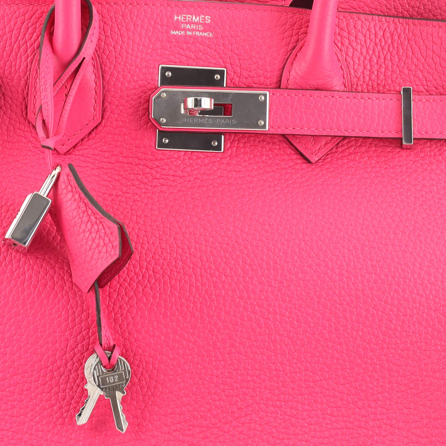 Hermes Birkin Handbag Rose Mexico Clemence with Palladium Hardware 30 3