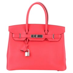 Hermès Birkin Handtasche Rose Mexico Epsom mit Palladiumbeschlägen 30