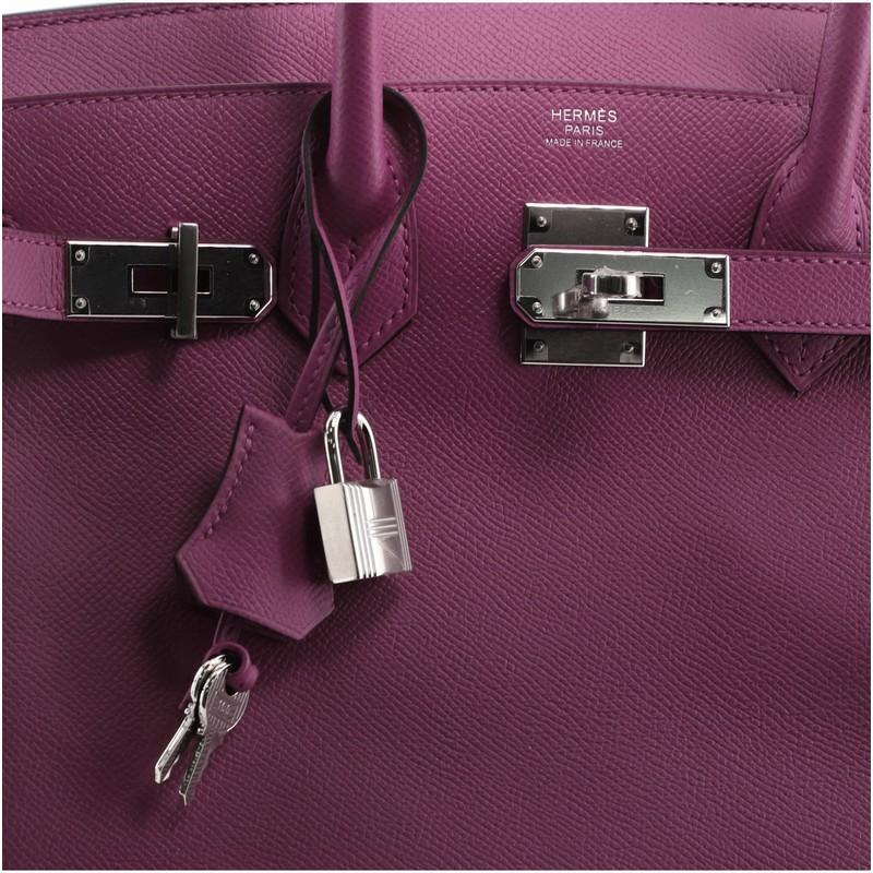 Hermes Birkin Handbag Rose Pourpre Epsom with Palladium Hardware 30 2