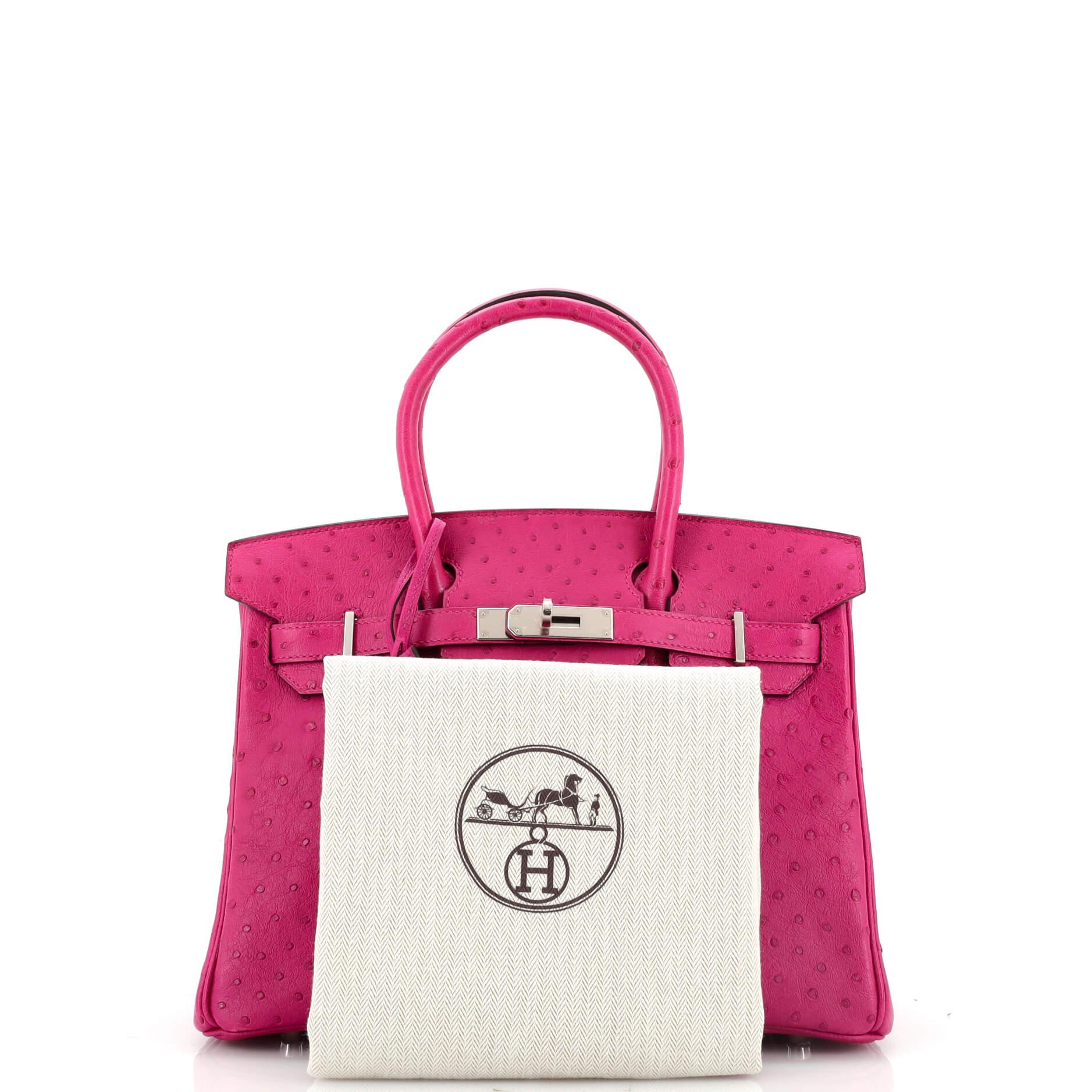 Hermes Ostrich Birkin 30 in the shade Rose Pourpre, Luxury, Bags