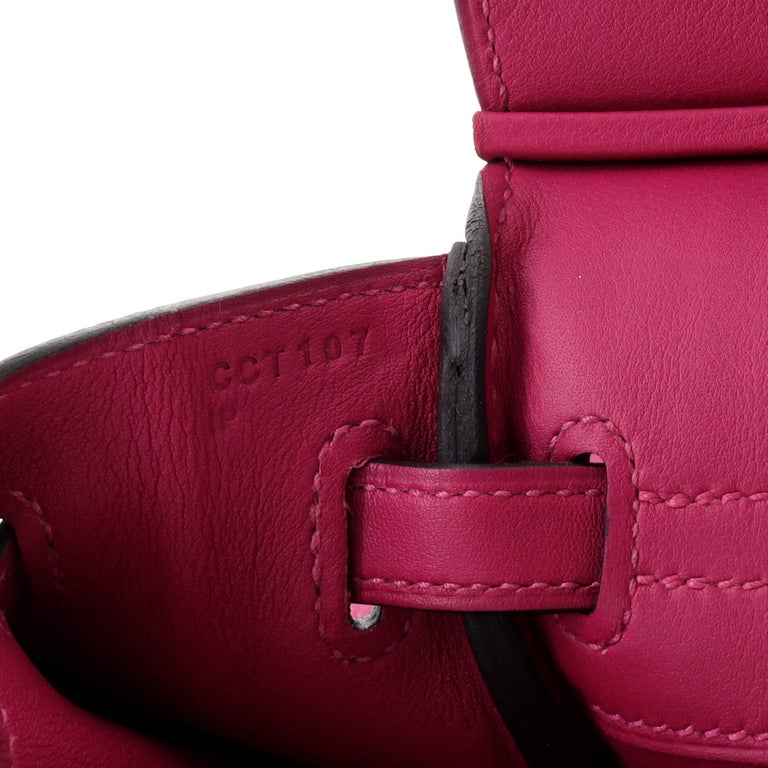 Hermes Birkin Handbag Rose Pourpre Swift with Palladium Hardware 25 at  1stDibs