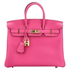 Hermes Birkin Handbag Rose Pourpre Togo With Gold Hardware 25