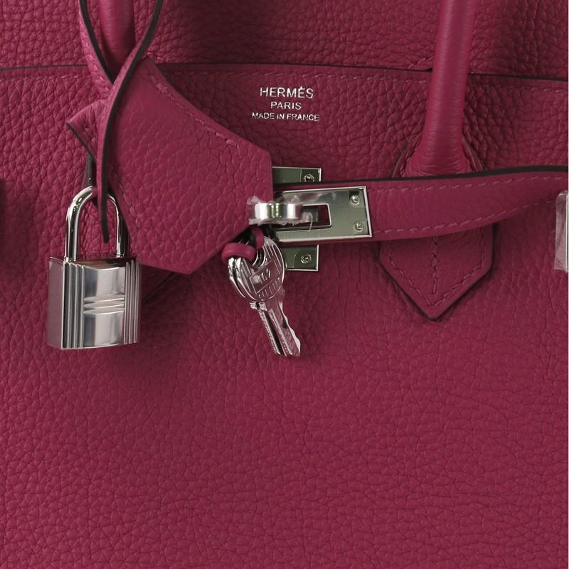Hermes Birkin Handbag Rose Pourpre Togo with Palladium Hardware 25 2