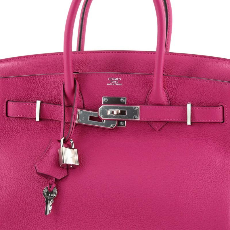 Hermes Birkin Handbag Rose Pourpre Togo with Palladium Hardware 30 2