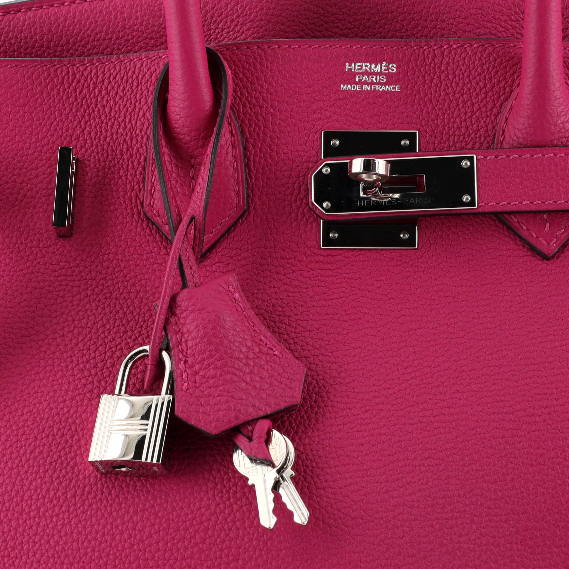 Hermes Birkin Handbag Rose Pourpre Togo with Palladium Hardware 30 3