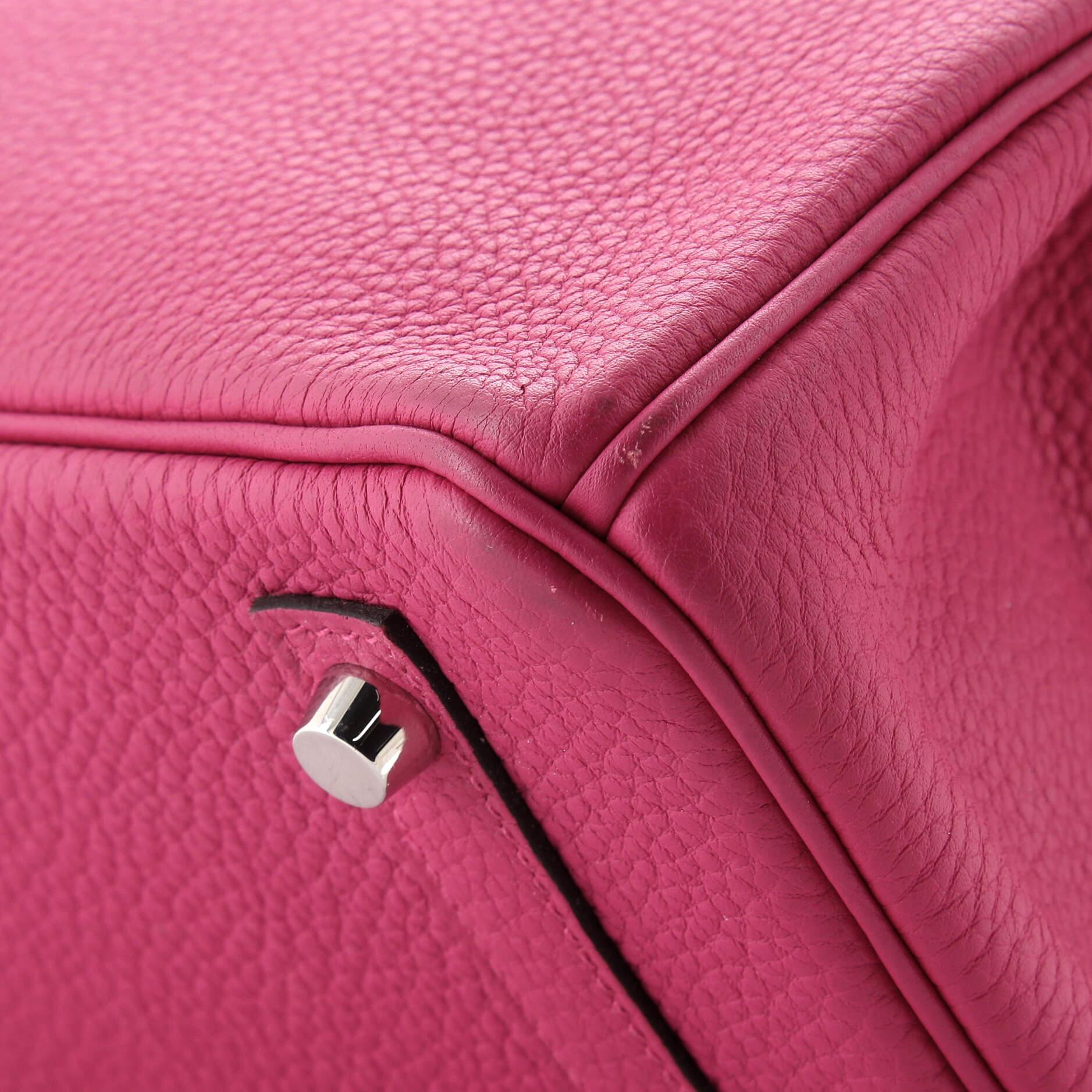 Hermes Birkin Handbag Rose Pourpre Togo with Palladium Hardware 30 For Sale 4