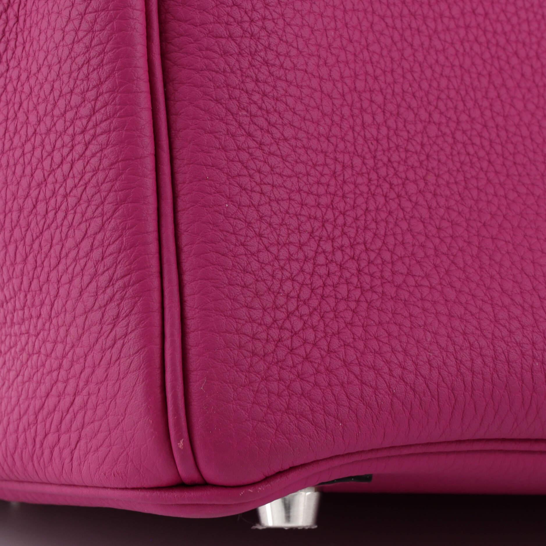 Hermes Birkin Handbag Rose Pourpre Togo with Palladium Hardware 30 For Sale 5