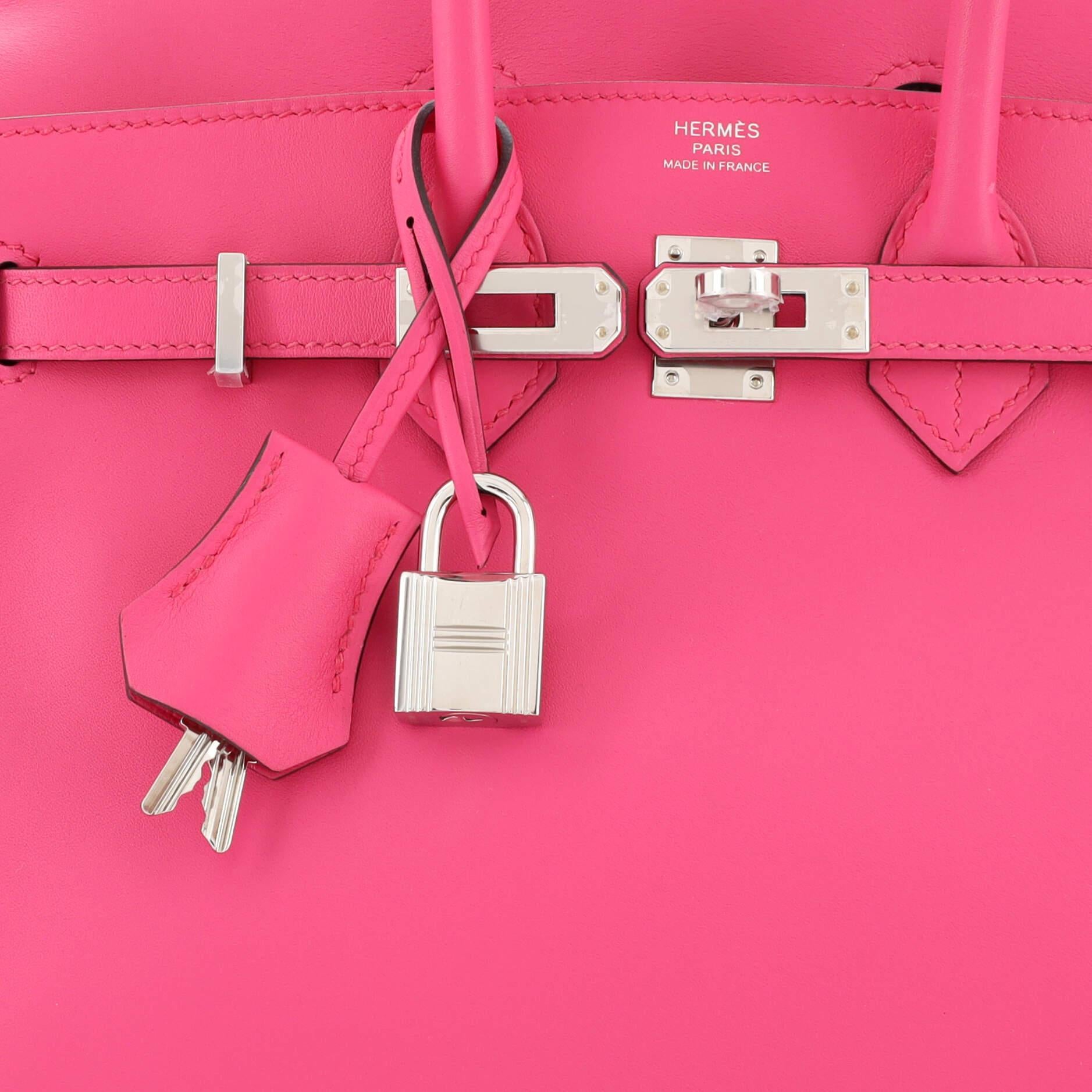 Hermes Birkin Handbag Rose Shocking Jonathan with Palladium Hardware 25 For Sale 1