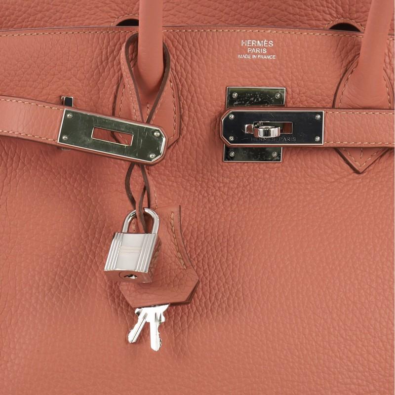 Hermes Birkin Handbag Rose Tea Clemence with Palladium Hardware 30 1
