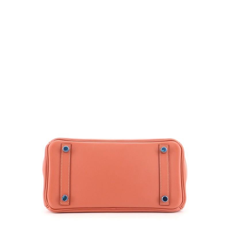 Orange Hermes Birkin Handbag Rose Tea Swift with Palladium Hardware 25