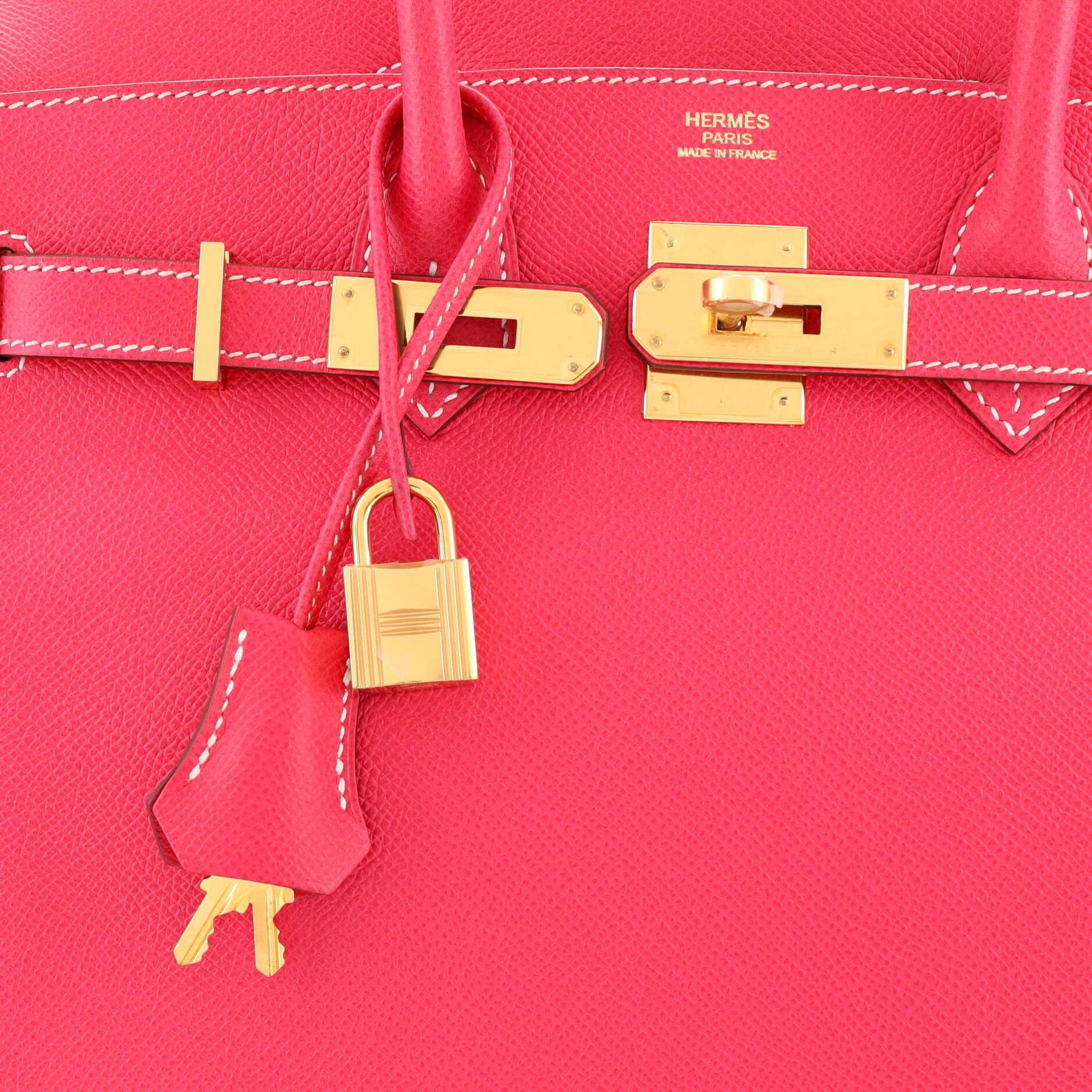 Hermes Birkin Handbag Rose Tyrien Epsom with Gold Hardware 30 2