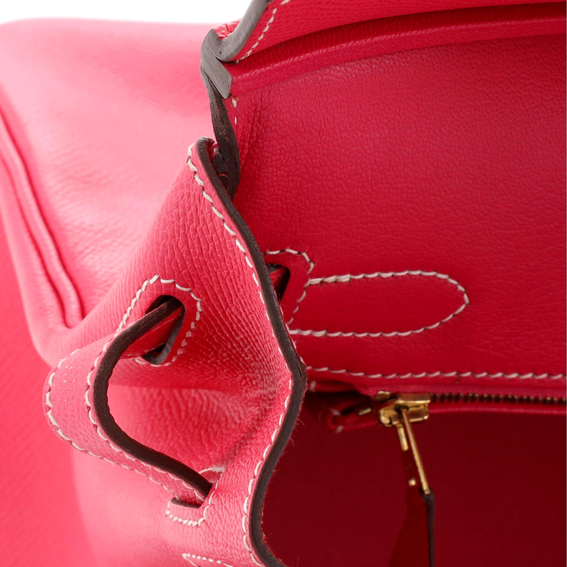 Hermes Birkin Handbag Rose Tyrien Epsom with Gold Hardware 30 5