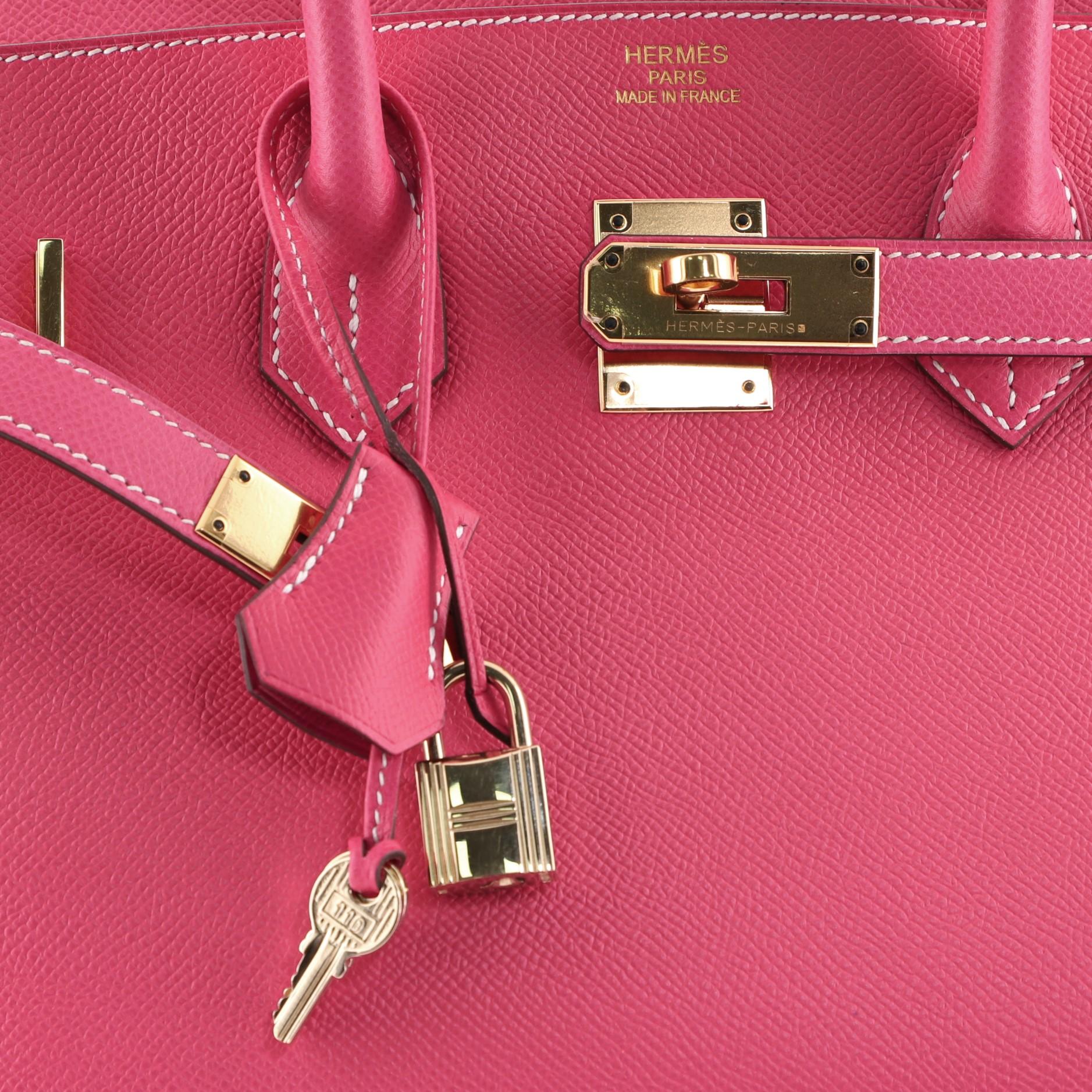 Hermes Birkin Handbag Rose Tyrien Epsom with Gold Hardware 35 1