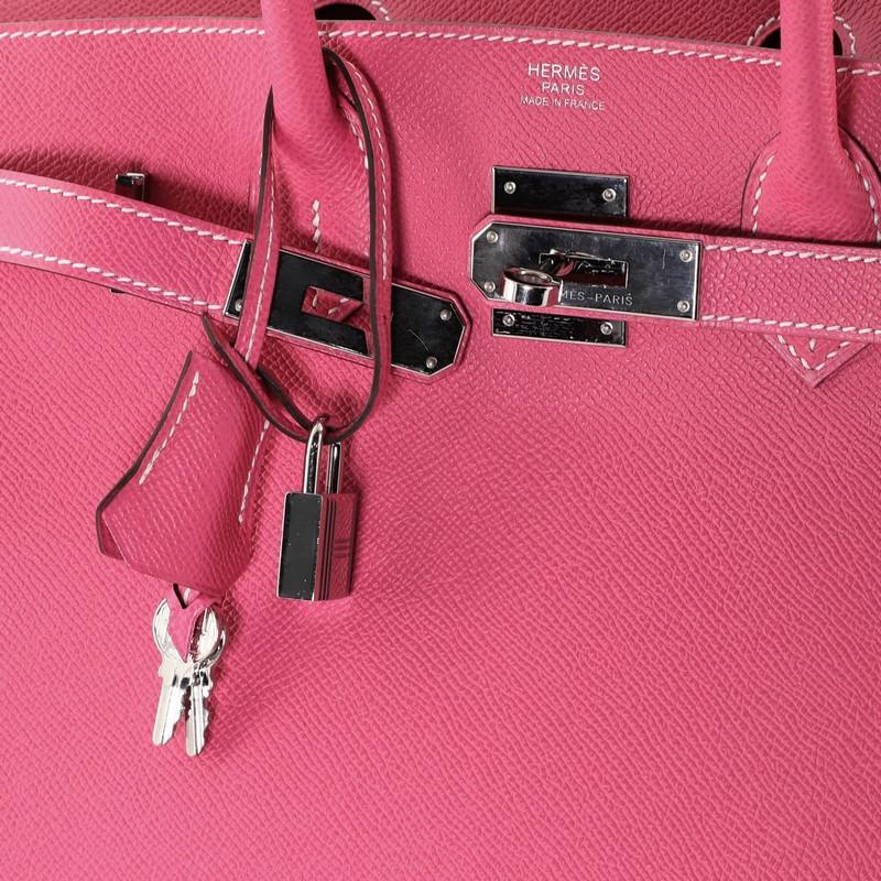 Hermes Birkin Handbag Rose Tyrien Epsom with Palladium Hardware 30 1