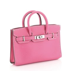 Hermes Birkin Handbag Rose Tyrien Epsom with Palladium Hardware Tiny