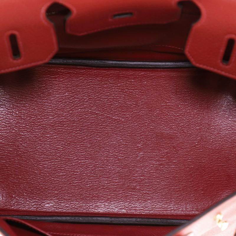 Women's or Men's Hermes Birkin Handbag Rouge Casaque Clemence with Gold Hardware 30