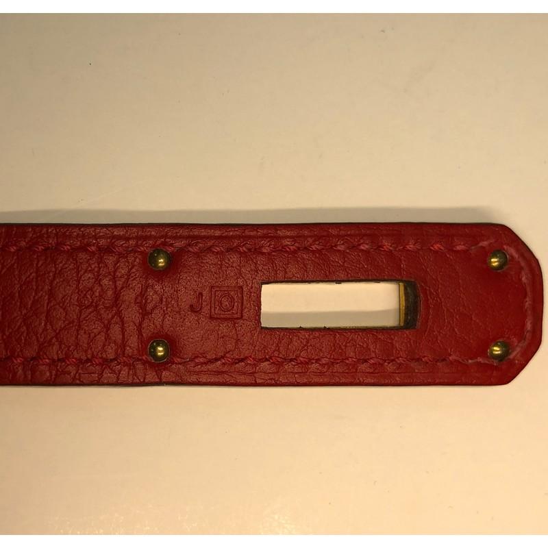 Hermes Birkin Handbag Rouge Casaque Clemence with Gold Hardware 30 3