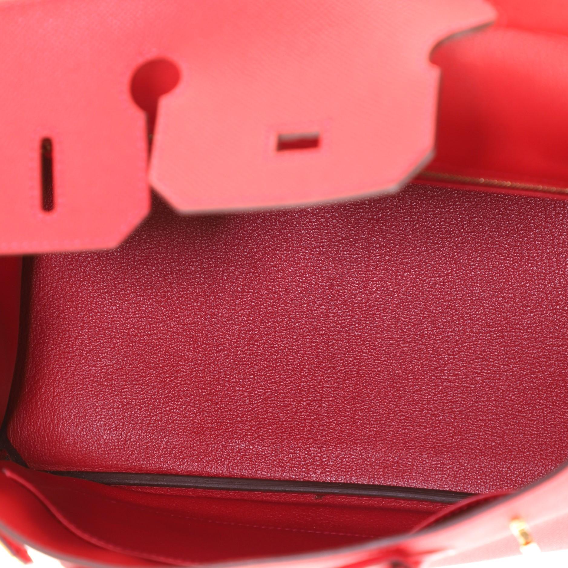 Red Hermes Birkin Handbag Rouge Casaque Epsom with Gold Hardware 30