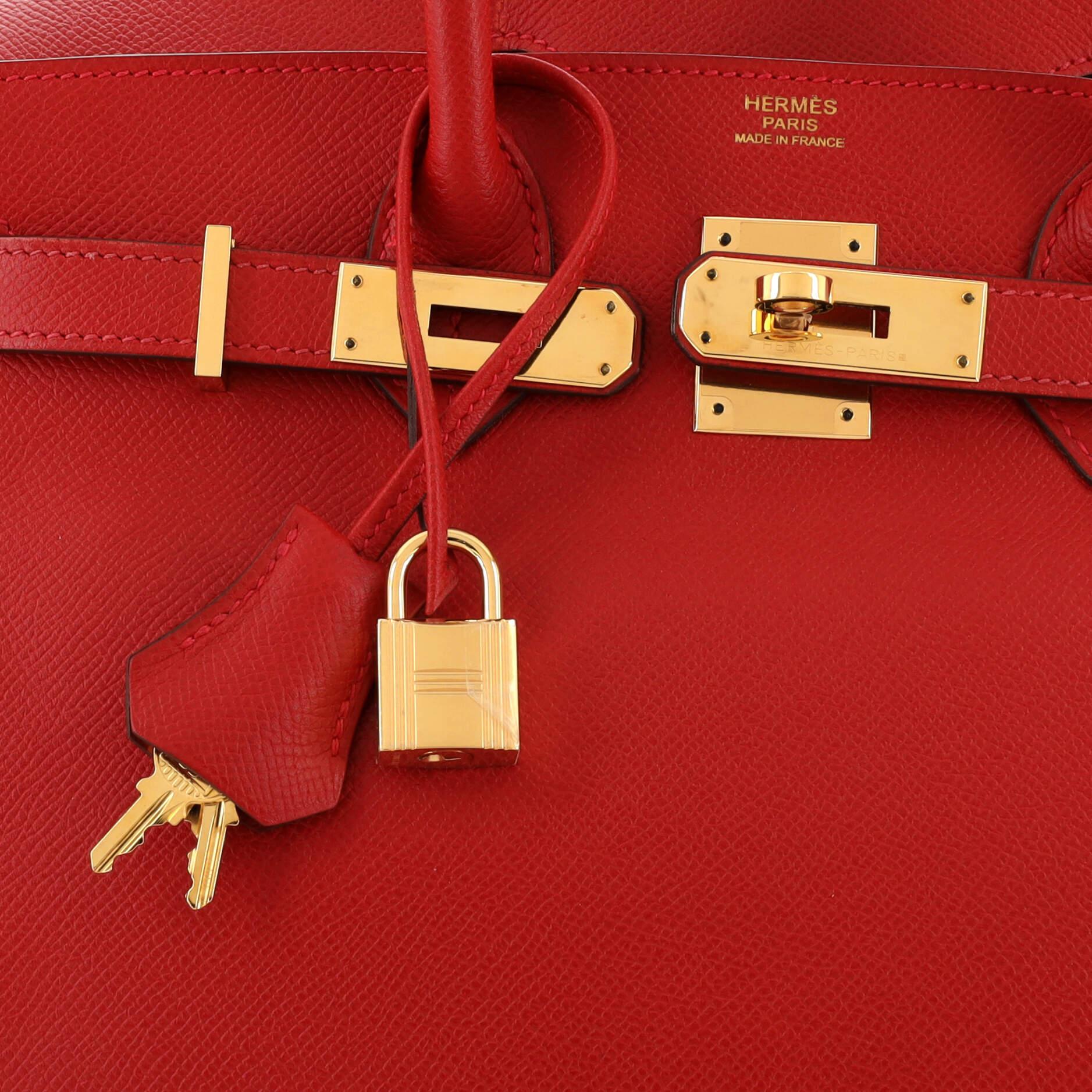 Hermes Birkin Handbag Rouge Casaque Epsom with Gold Hardware 30 2
