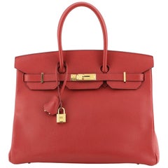 Hermes Birkin Handbag Rouge Casaque Epsom with Gold Hardware 35