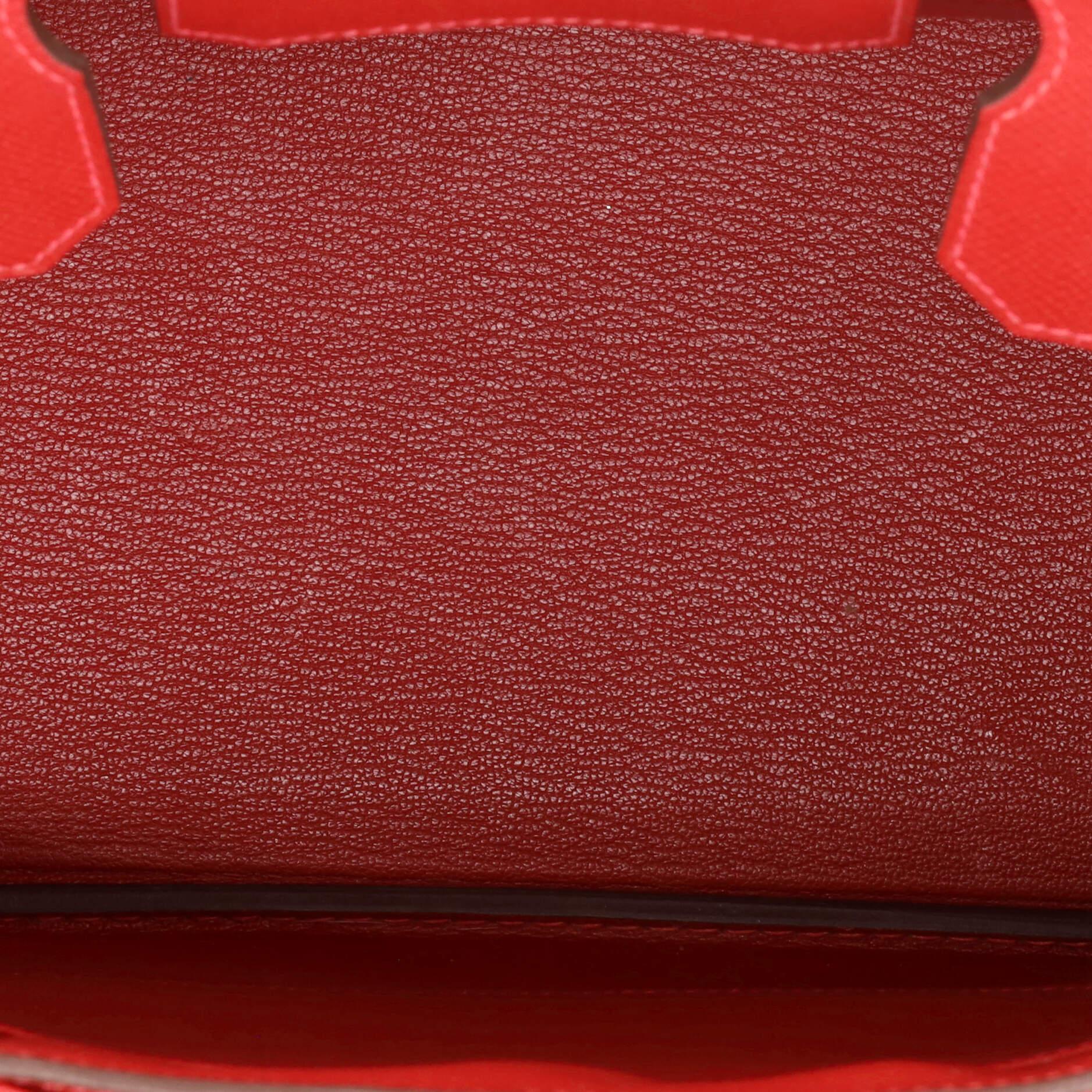 Hermes Birkin Handbag Rouge Casaque Epsom with Palladium Hardware 30 1