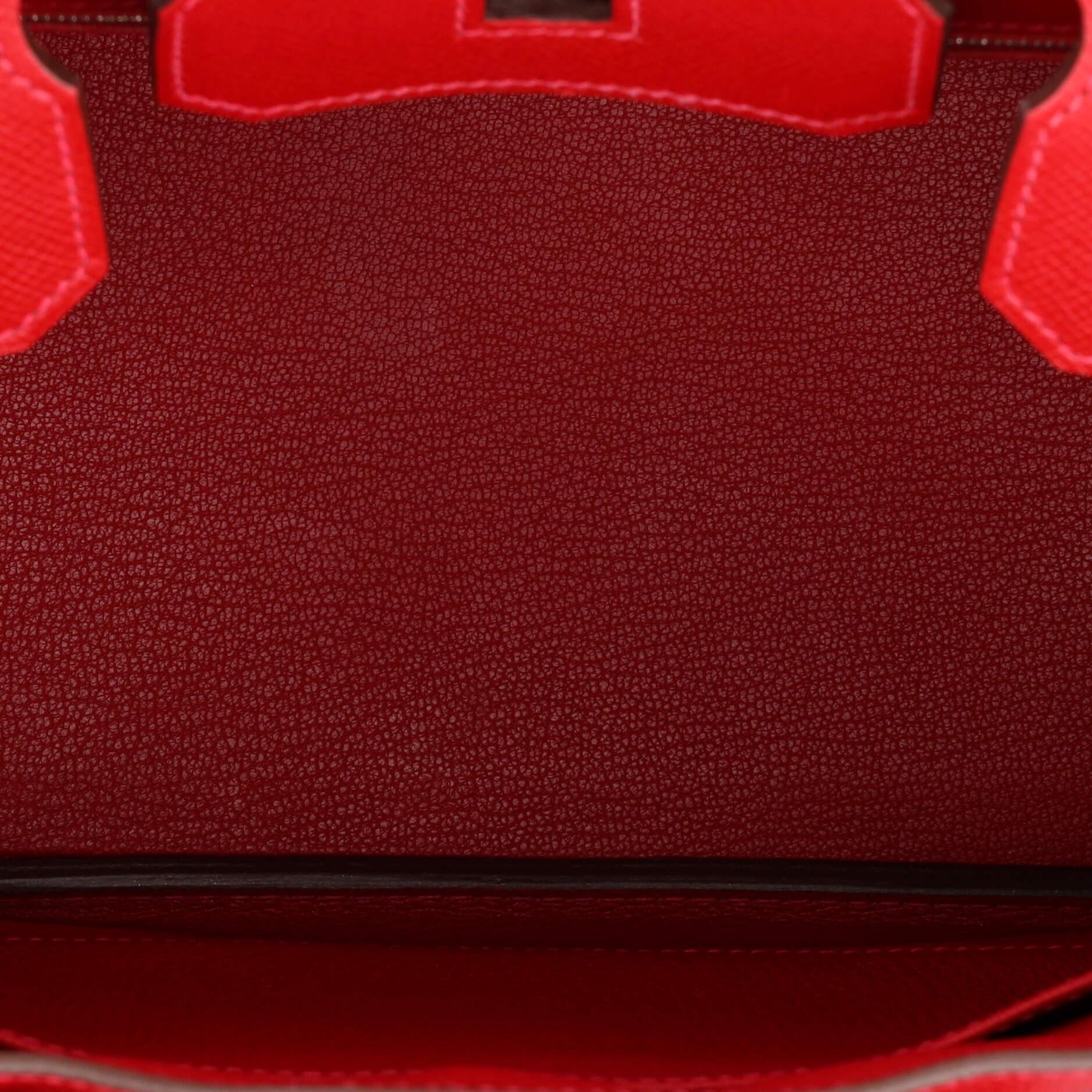 Hermes Birkin Handbag Rouge Casaque Epsom with Palladium Hardware 30 2