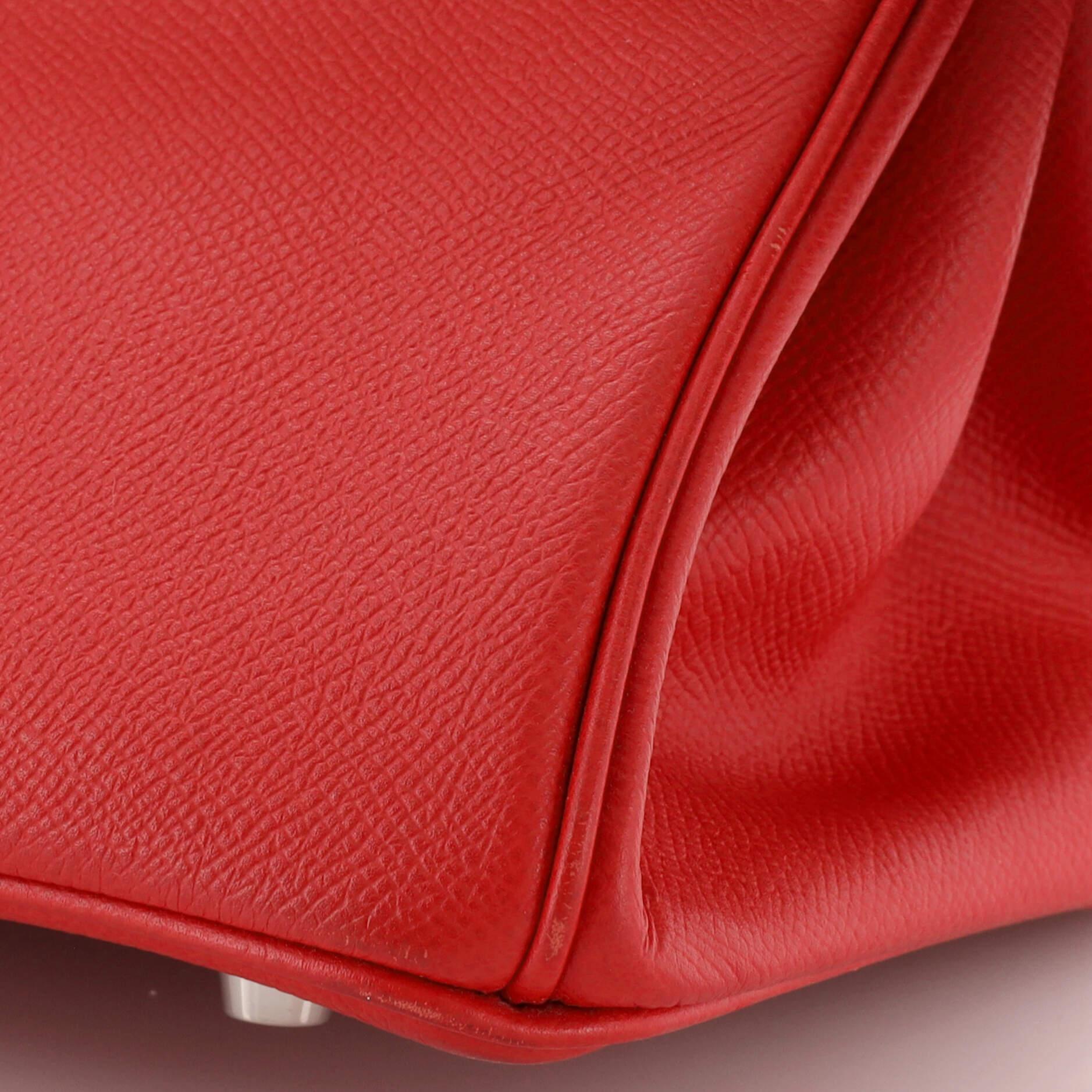 Hermes Birkin Handbag Rouge Casaque Epsom with Palladium Hardware 30 4