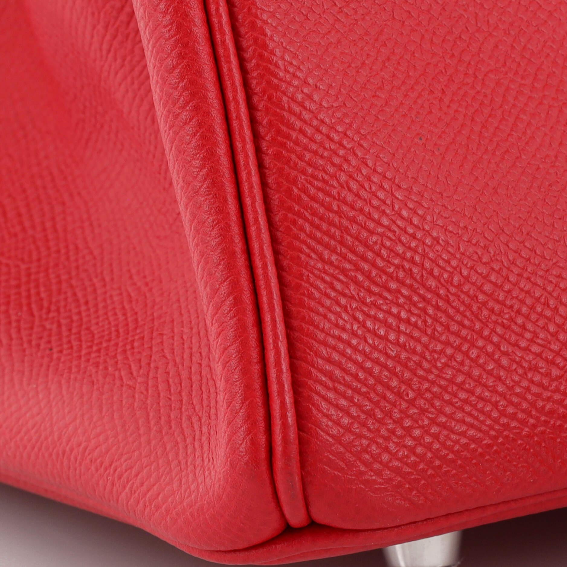 Hermes Birkin Handbag Rouge Casaque Epsom with Palladium Hardware 30 4