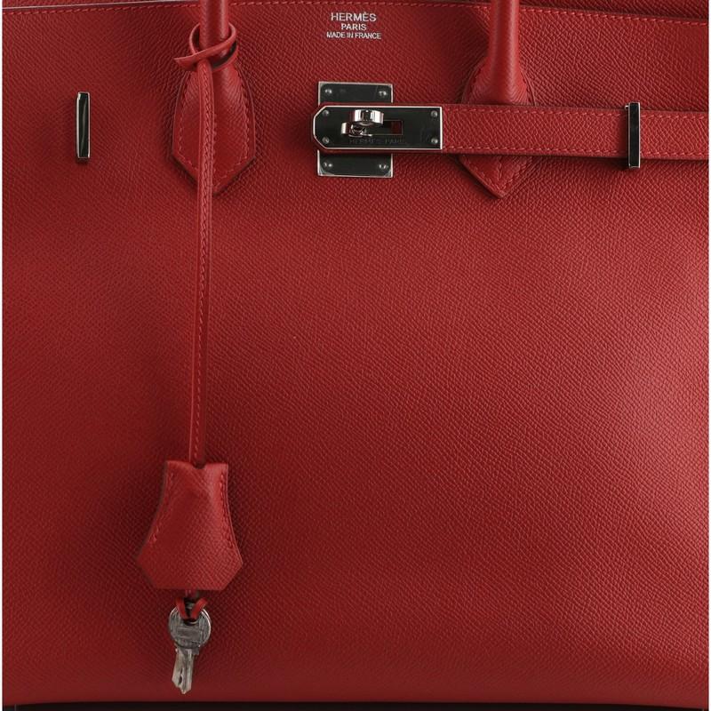 Hermes Birkin Handbag Rouge Casaque Epsom with Palladium Hardware 35 1
