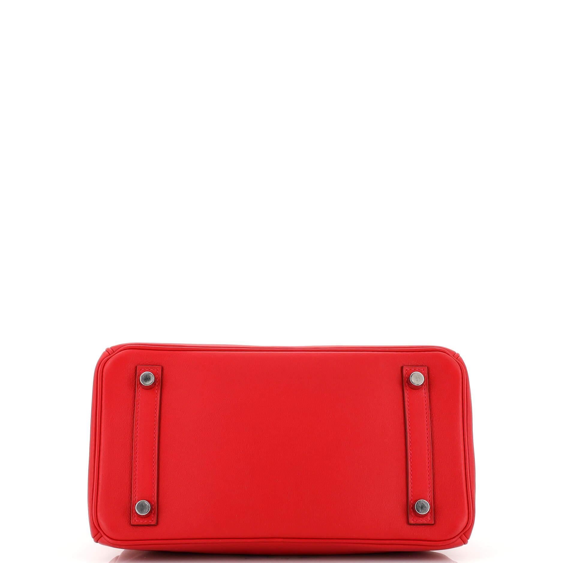 Hermes Birkin Handbag Rouge Casaque Swift with Palladium Hardware 25 1