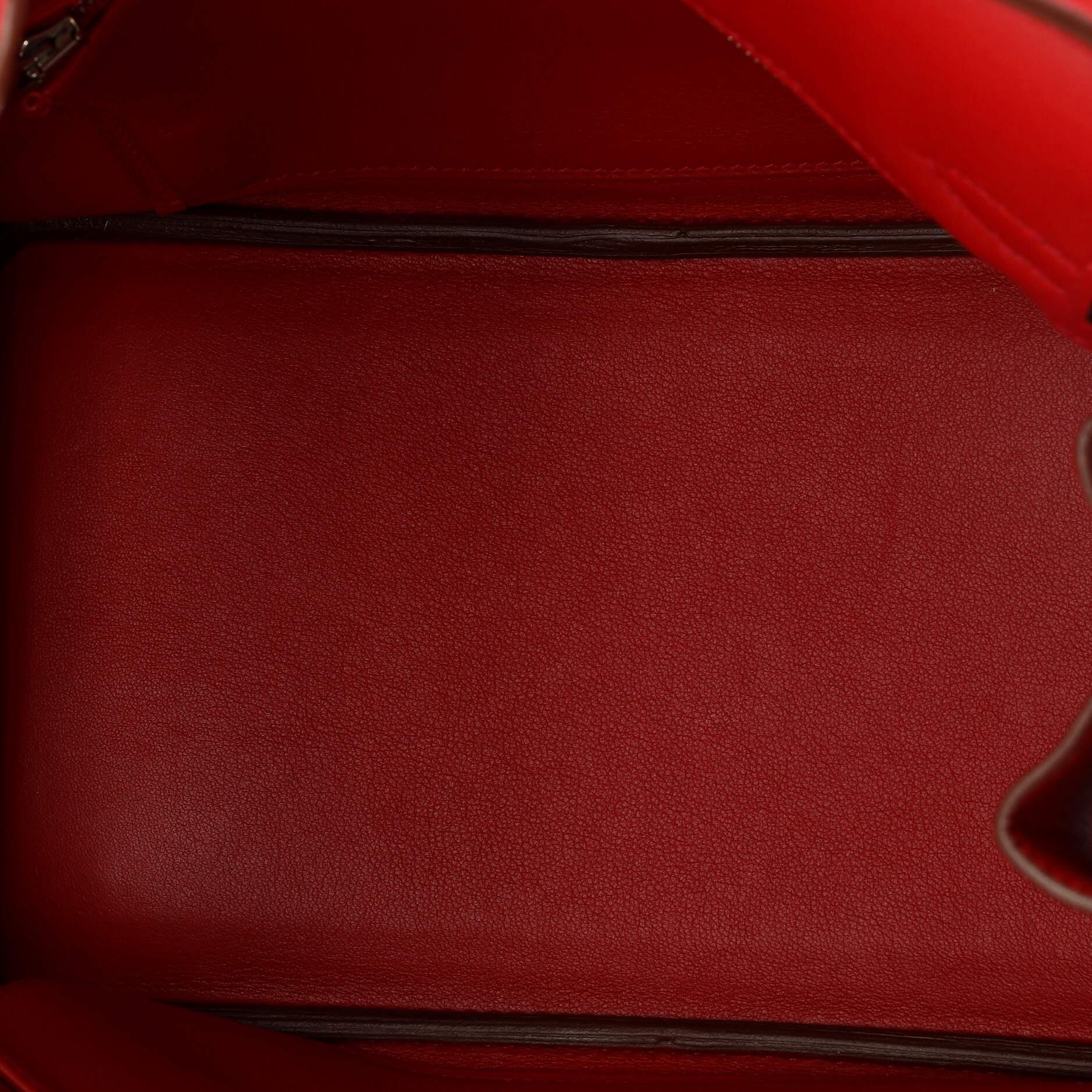 Hermes Birkin Handbag Rouge Casaque Swift with Palladium Hardware 25 2