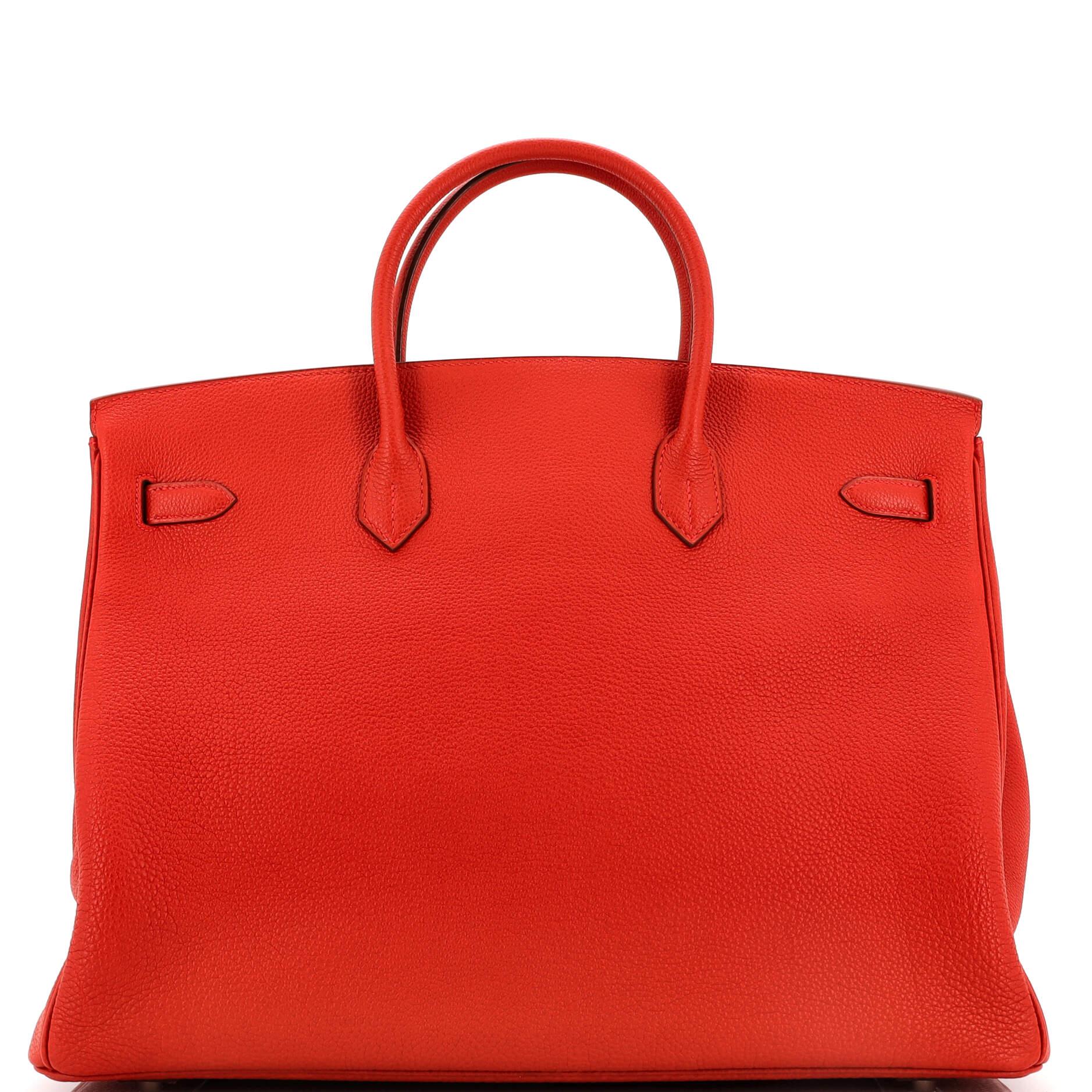 Women's or Men's Hermes Birkin Handbag Rouge Casaque Togo with Palladium Hardware 40