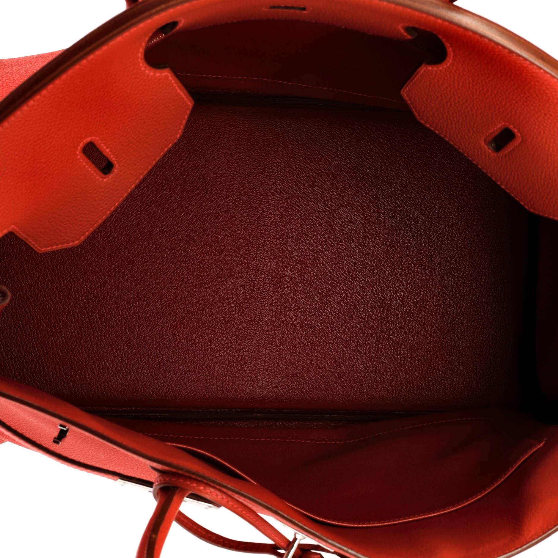 Hermes Birkin Handbag Rouge Casaque Togo with Palladium Hardware 40 2