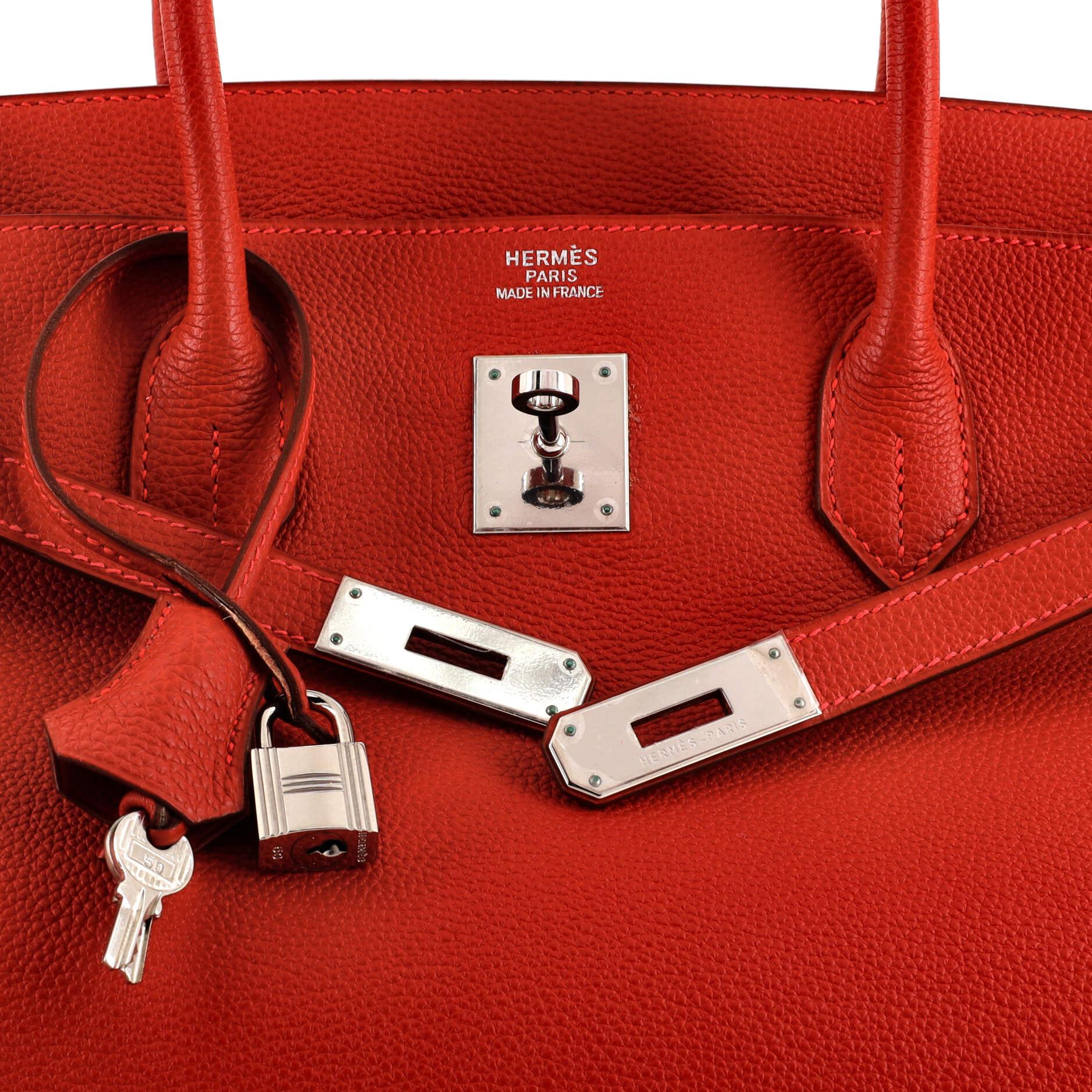 Hermes Birkin Handbag Rouge Casaque Togo with Palladium Hardware 40 3