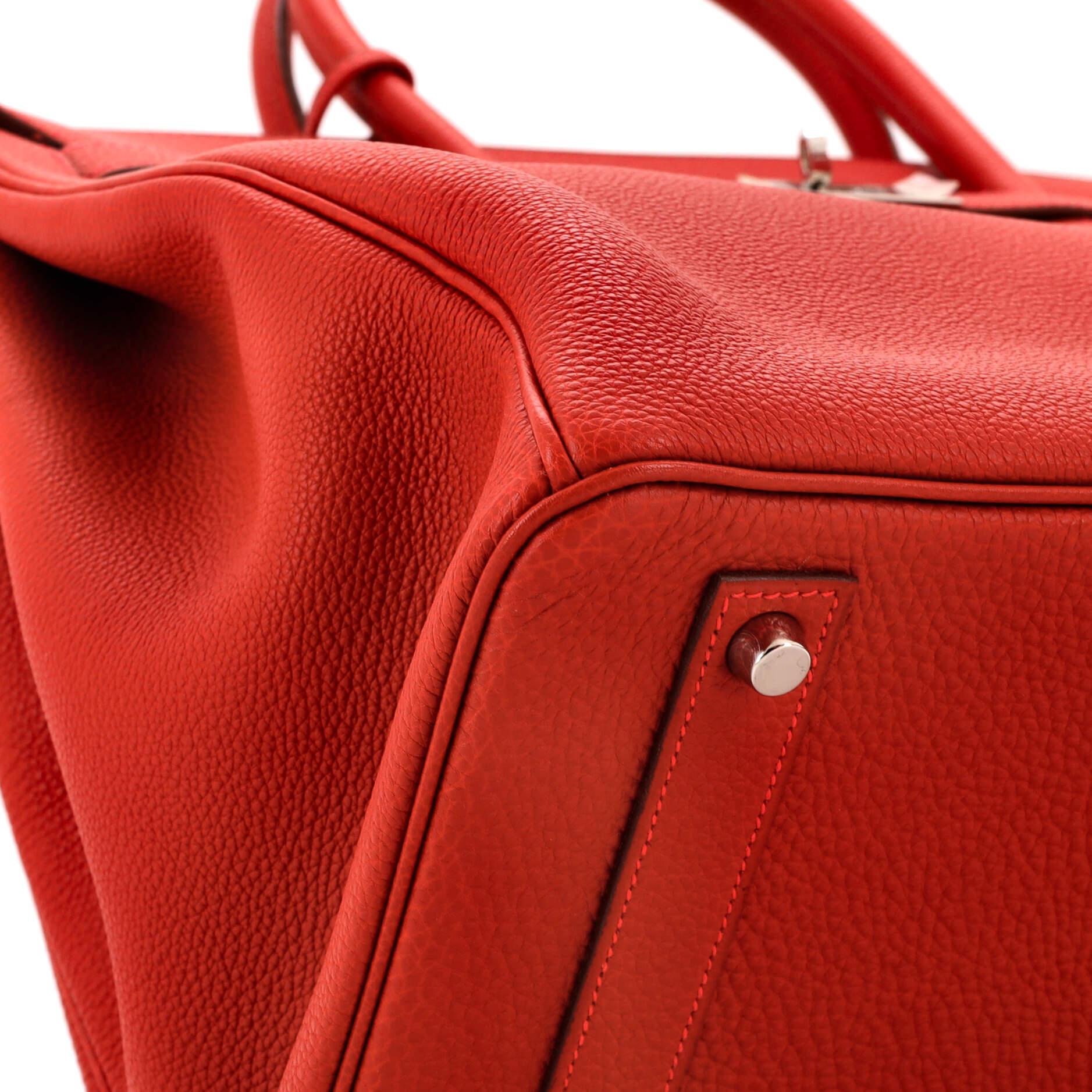 Hermes Birkin Handbag Rouge Casaque Togo with Palladium Hardware 40 4
