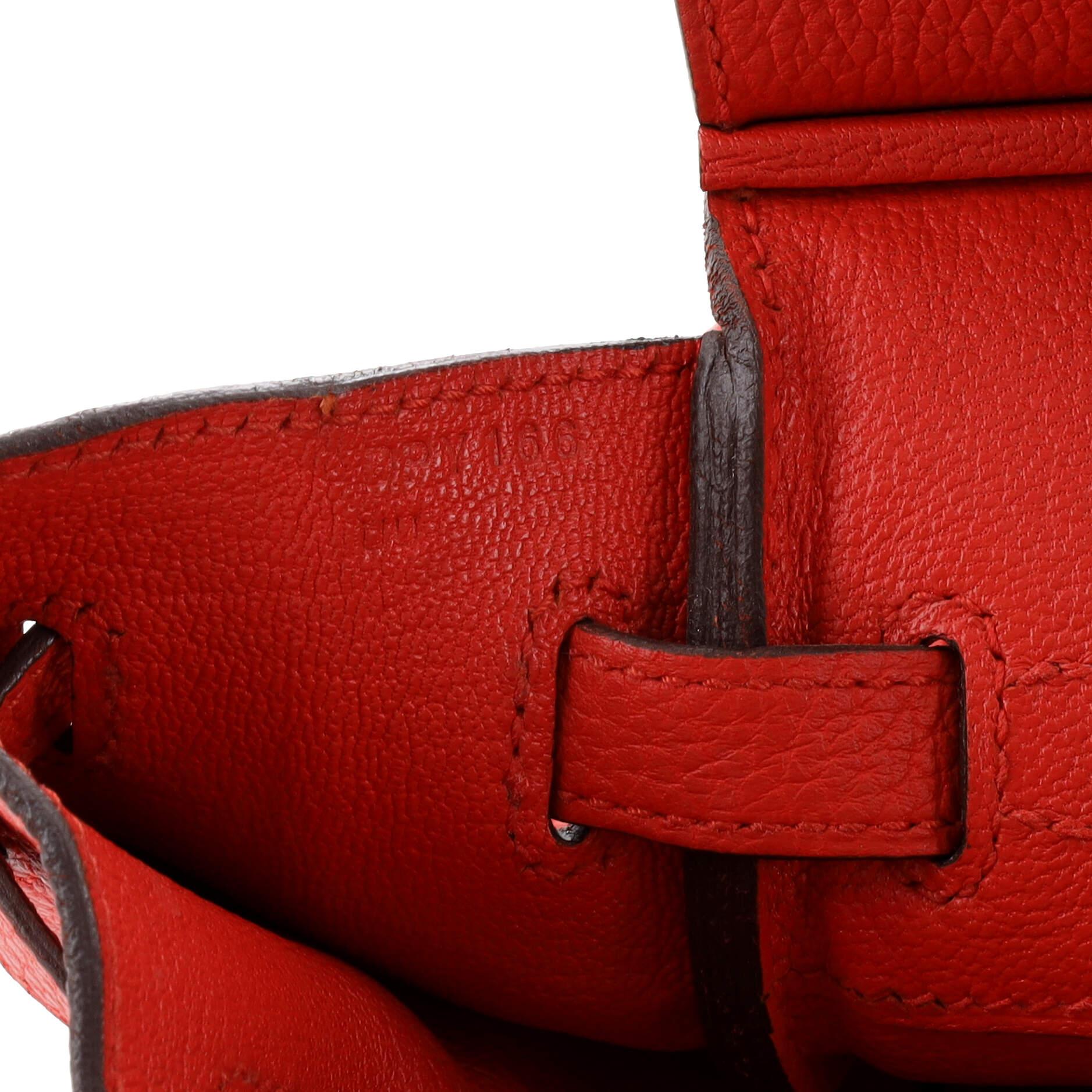 Hermes Birkin Handbag Rouge De Coeur Clemence with Gold Hardware 25 For Sale 10