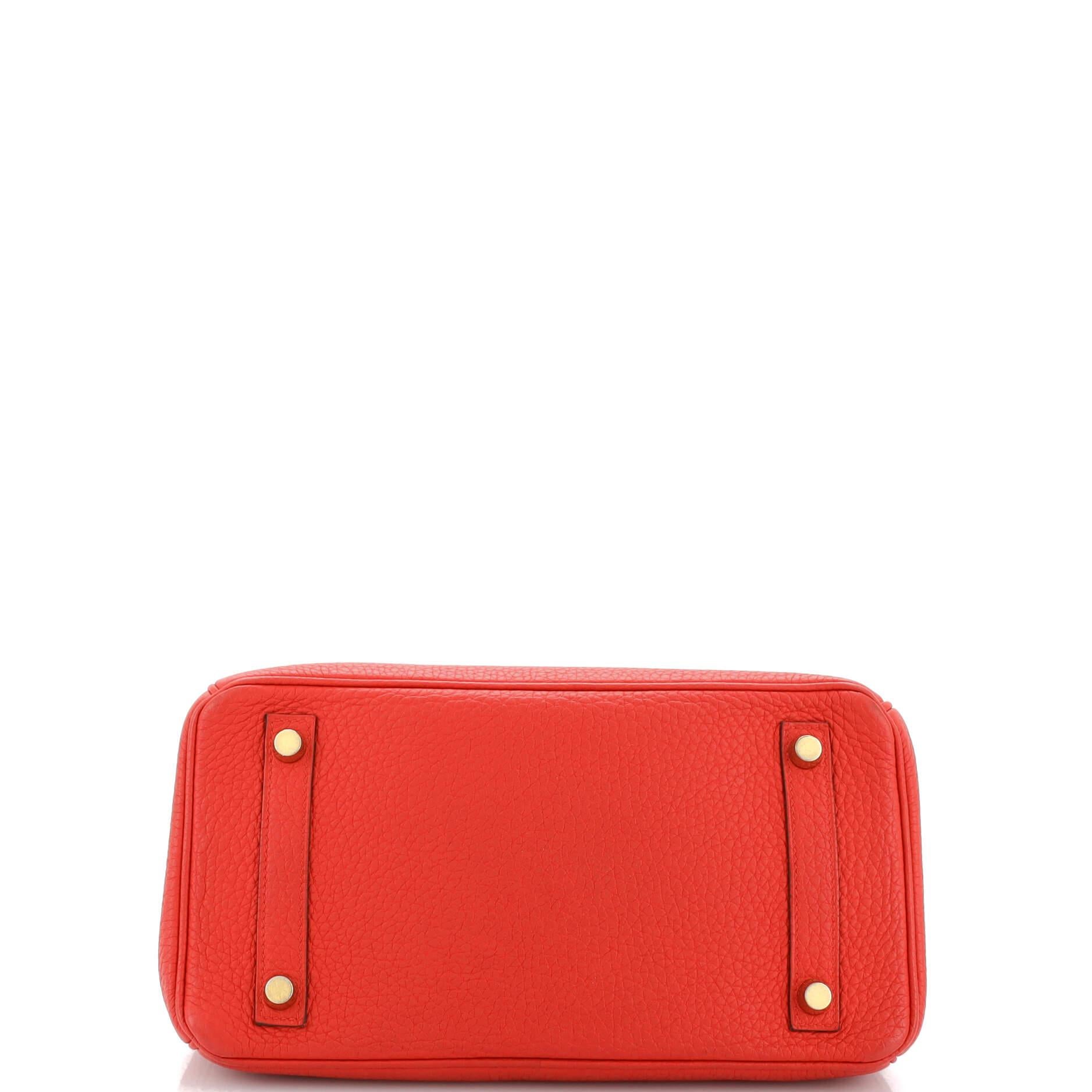 Hermes Birkin Handbag Rouge De Coeur Clemence with Gold Hardware 25 For Sale 1